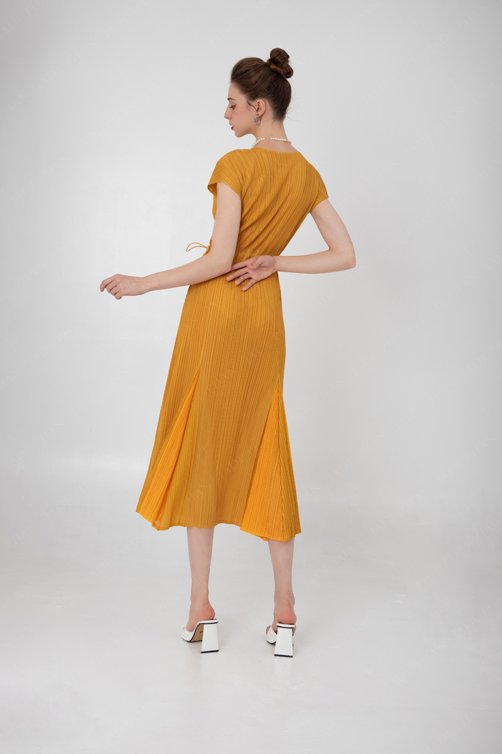 ADELE Pleated Dress - Yellow