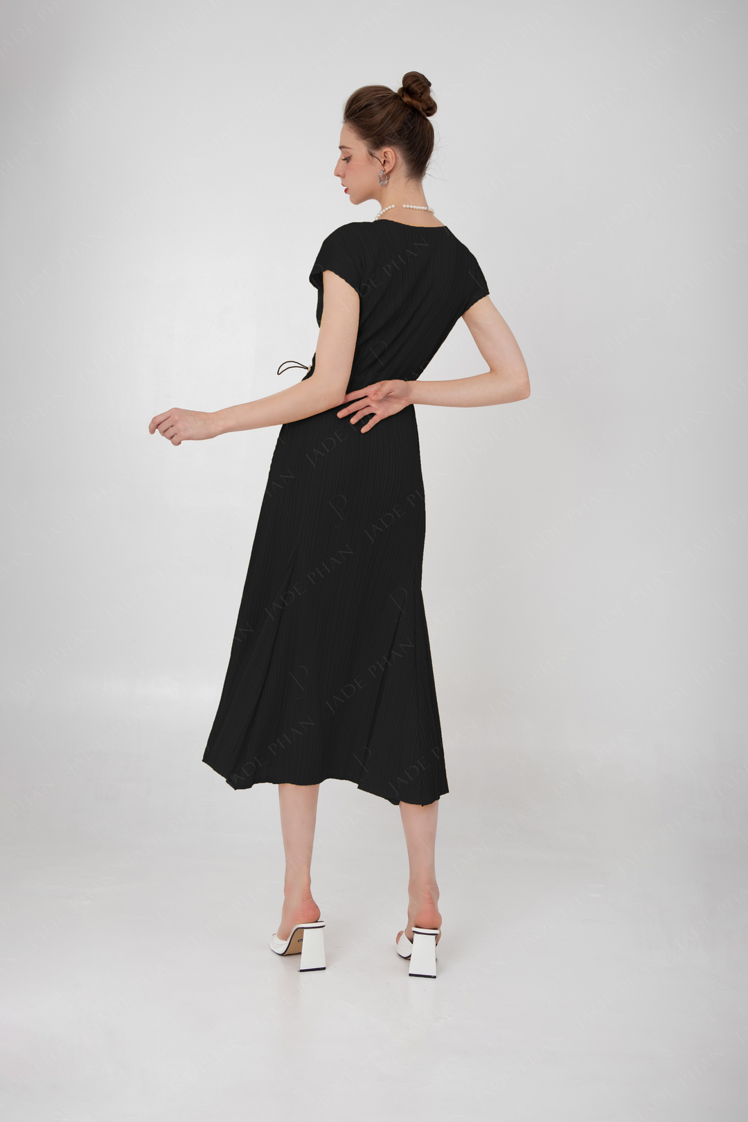ADELE Pleated Dress - Black