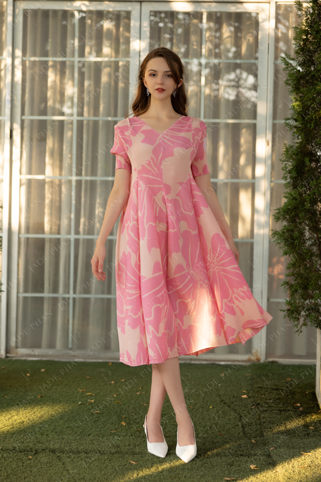 BONNIE Pleated Dress - Pink