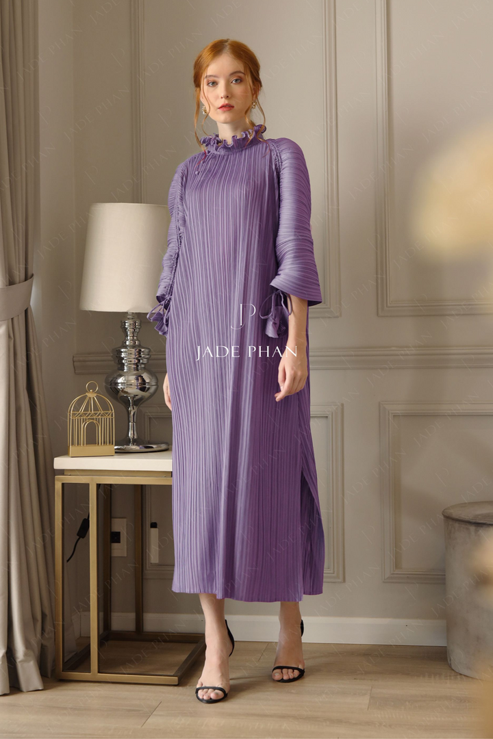 MARTHA Pleated Dress - Light Violet