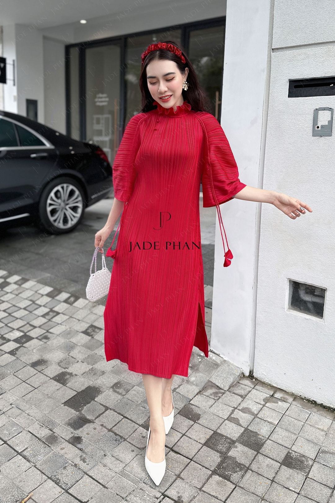 MARTHA Pleated Dress - Red