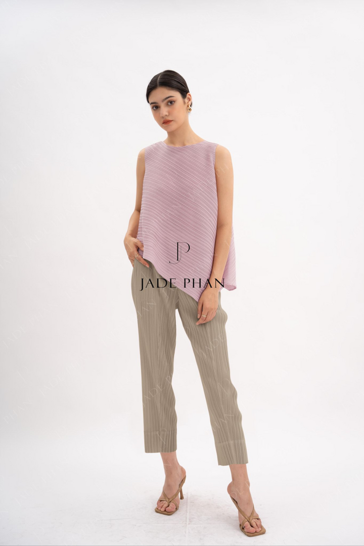 DAISY Pleated Pants - Taupe