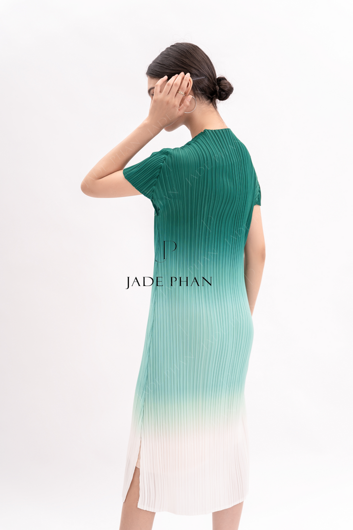 HELENE Pleated Dress - Green