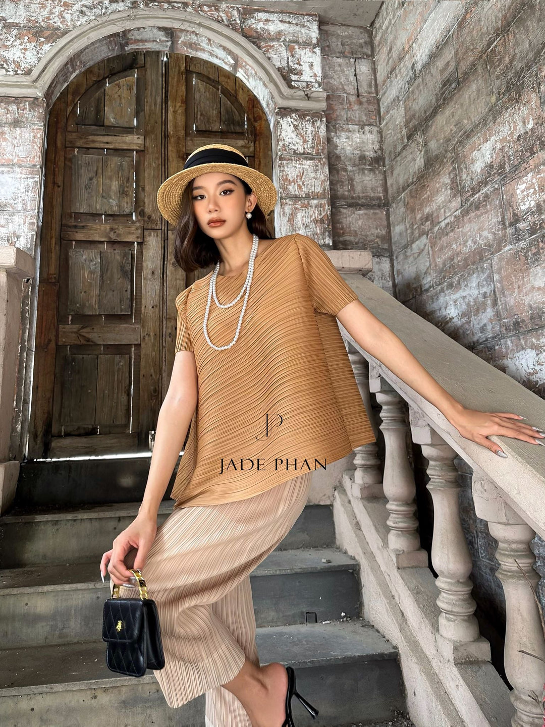 JENNIE Pleated Top - Copper