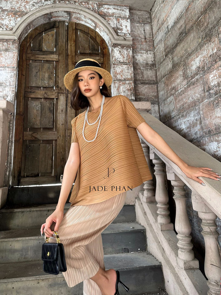 JENNIE Pleated Top - Copper