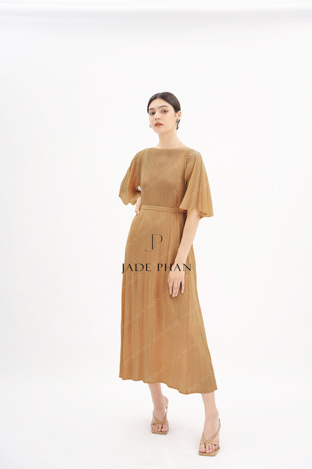CHARISSE Pleated Dress - Copper