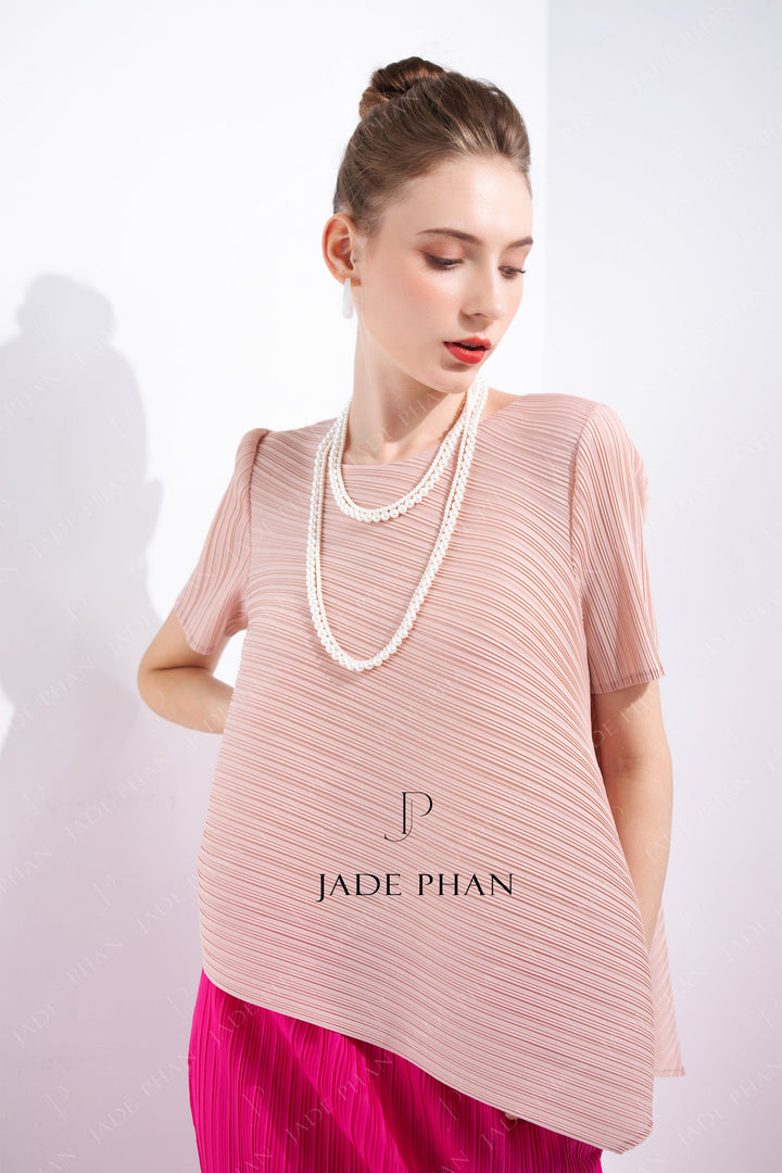 SET JENNIE Pleated Top Pink & AUDORA Pleated  Skirt Magenta