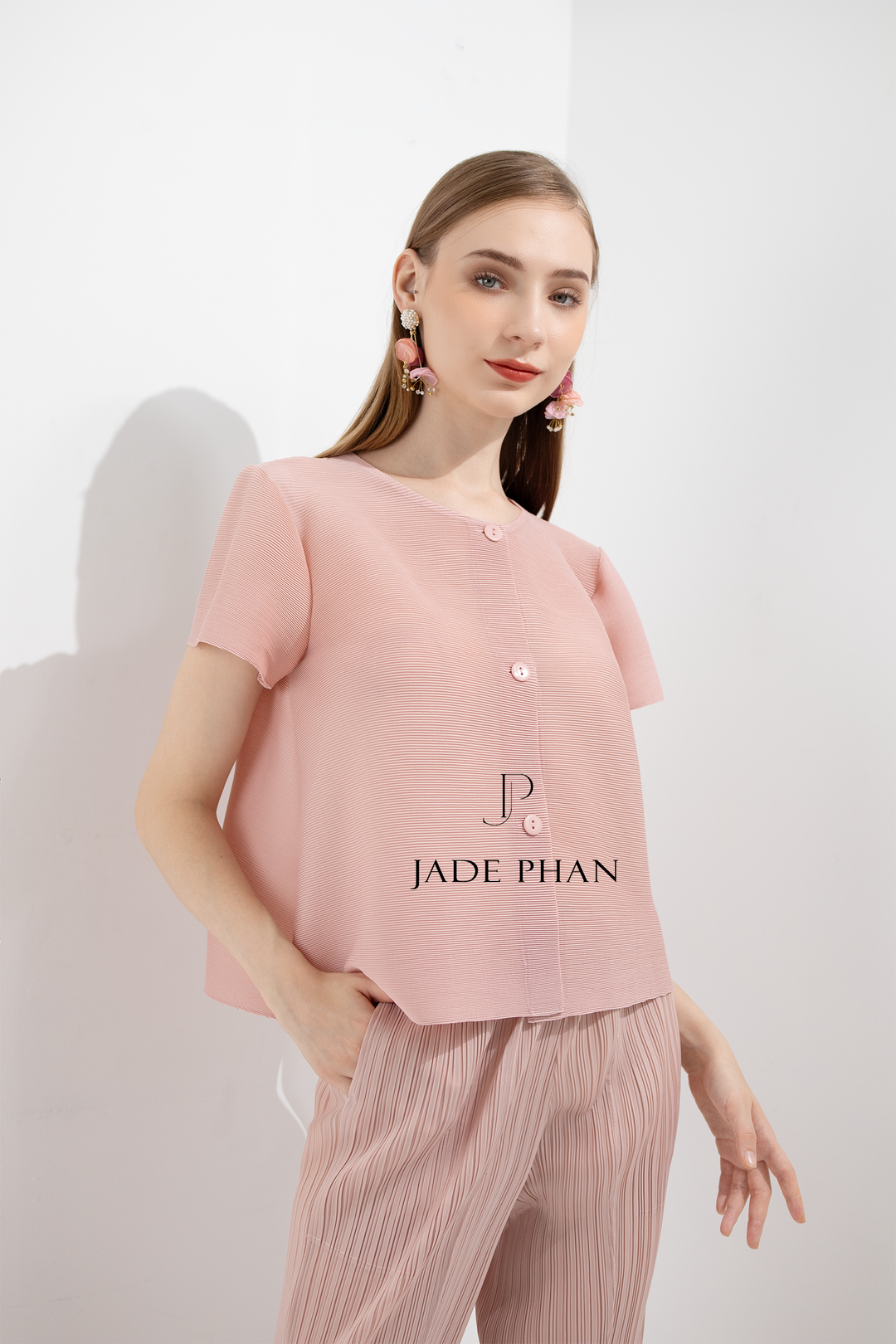 AIME'E Pleated Top - Pink